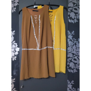 Robe voile années 70 jaune