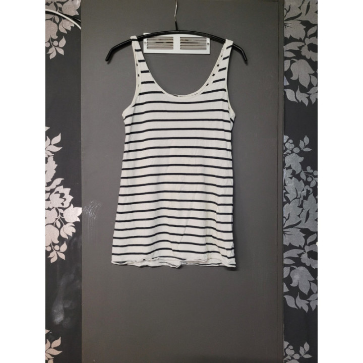 Top marinière blanc rayé noir