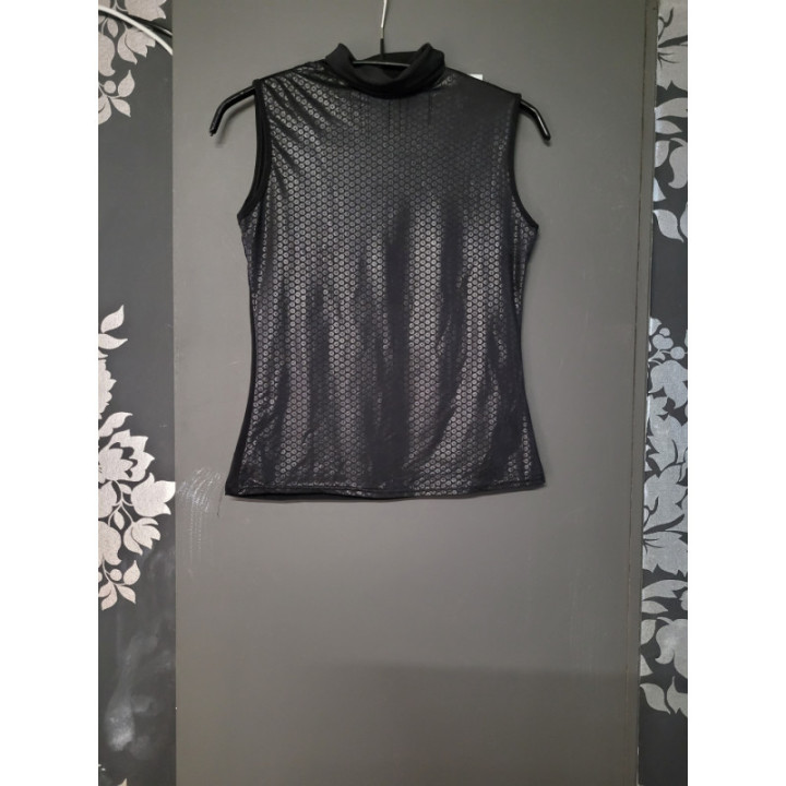 Col roulé SM simili cuir noir