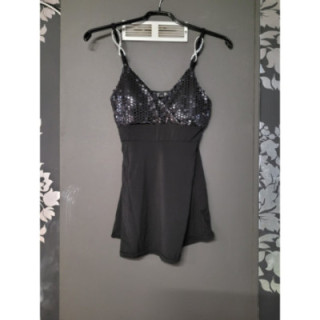 Top bustier disco + bretelles infini noir