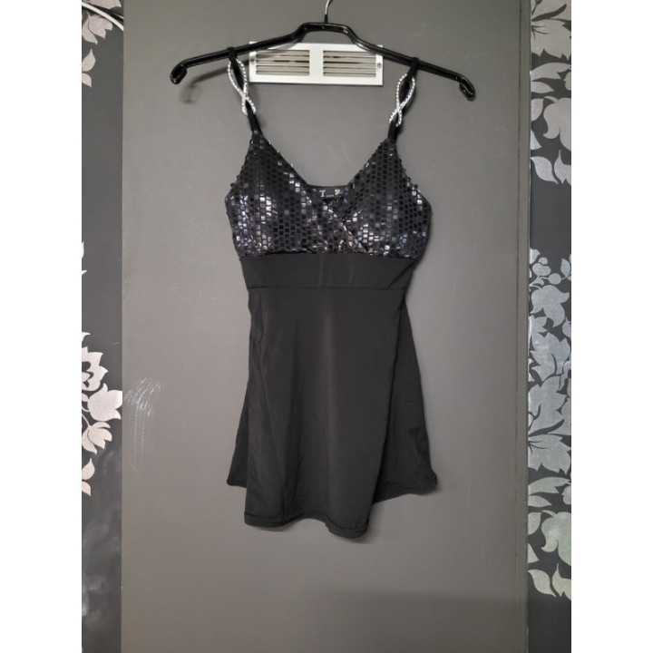 Top bustier disco + bretelles infini noir