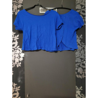 Crop top dos aile bleu électrique