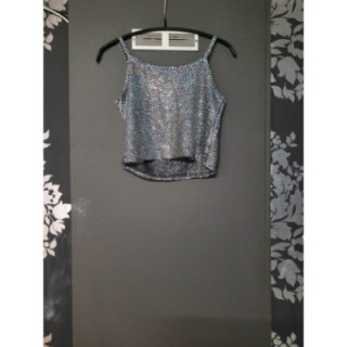 Crop top disco bretelles