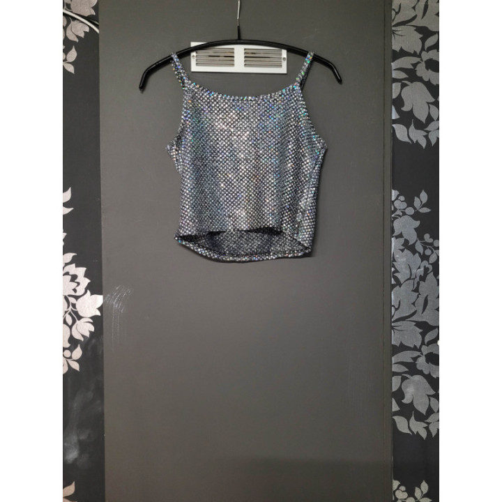 Crop top disco bretelles