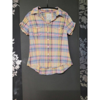 Chemise à carreux jaune/rose