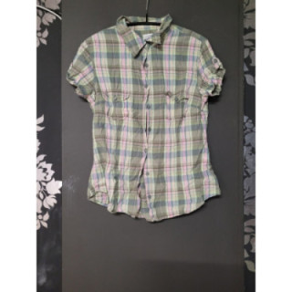 Chemise à carreux vert/rose