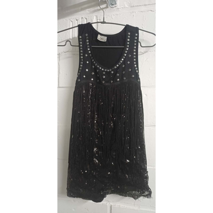 Top Strass et franges