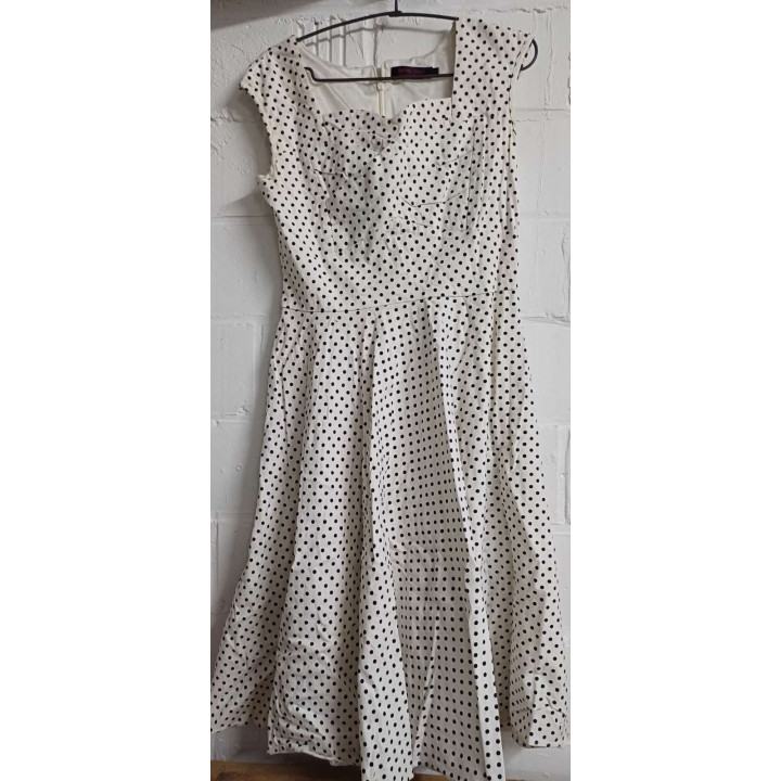 Robe swing à pois blanc