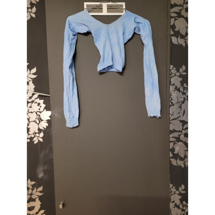 Crop top "Bas collant" bleu