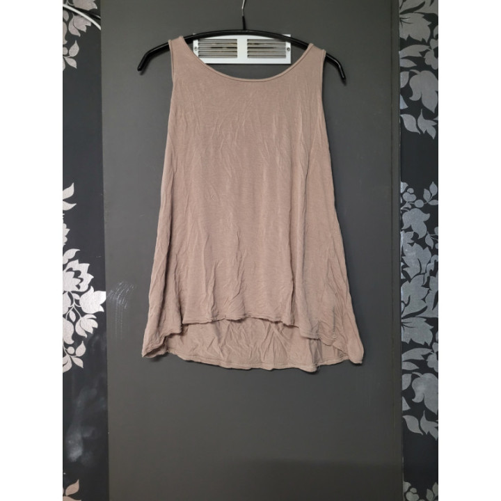 Top fluide en T taupe