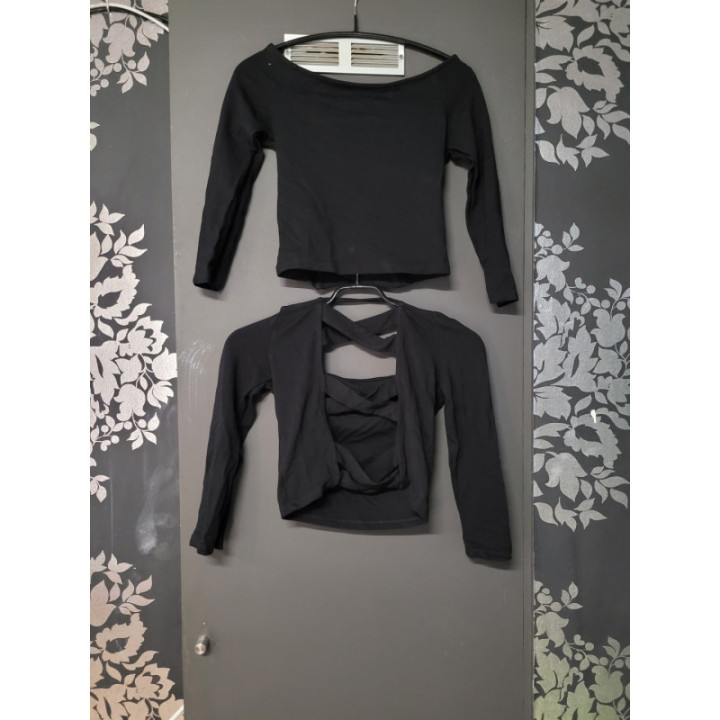 Crop top croisé noir