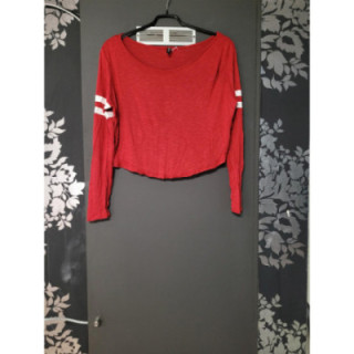 Crop top LM ligné rouge