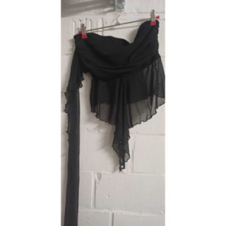 Top bustier voile noir