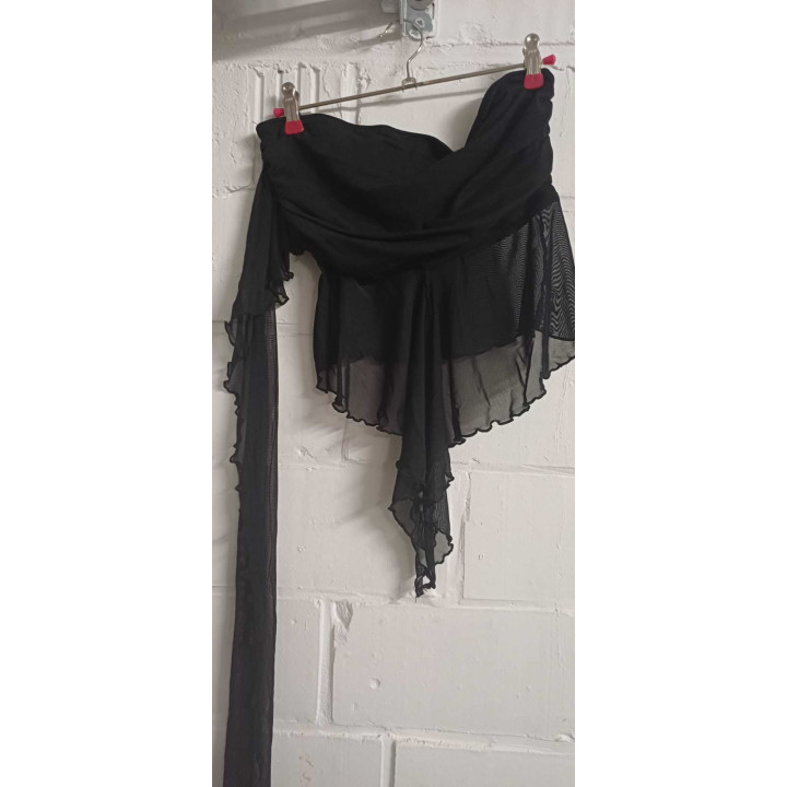 Top bustier voile noir