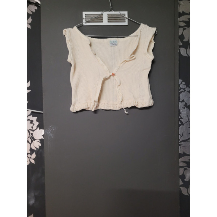 Top trico blanc cassé