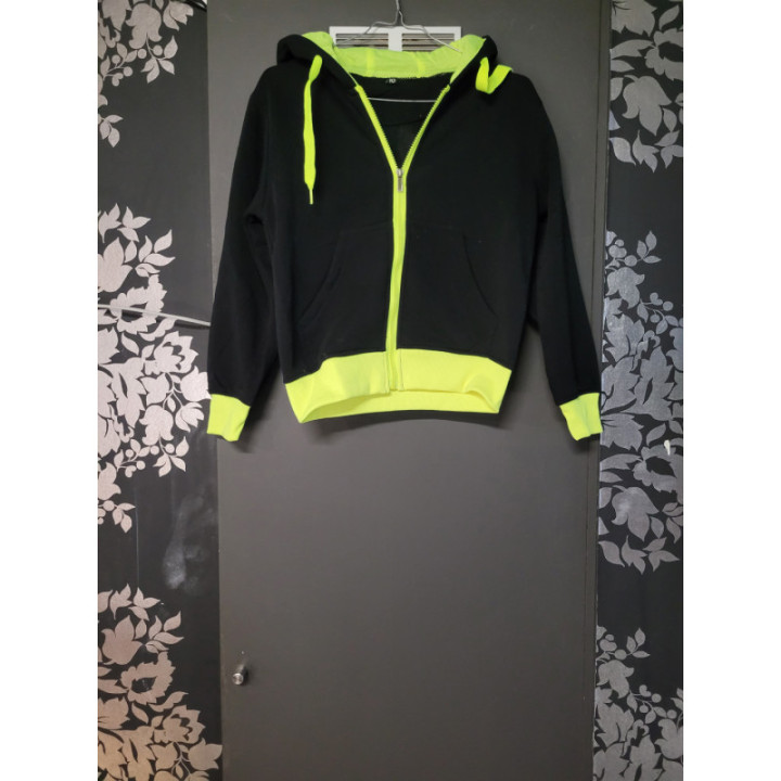Gilet fluo jaune à capuche