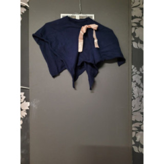 Jupe asymétrique bleu marine + Petit noeud