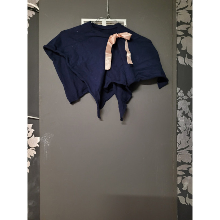 Jupe asymétrique bleu marine + Petit noeud