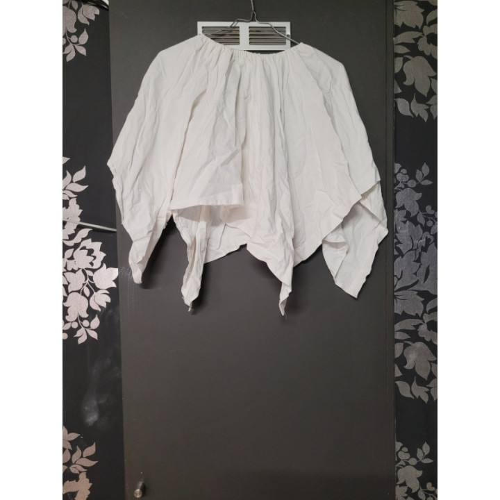 Jupe asymétrique blanche courte (coton)