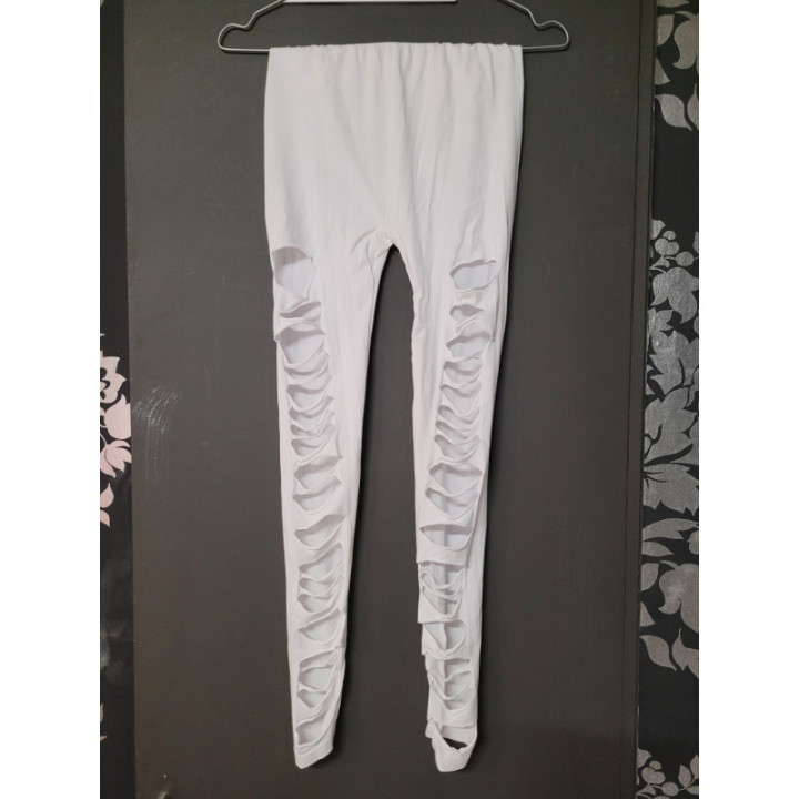 Legging troué blanc (matière collante)