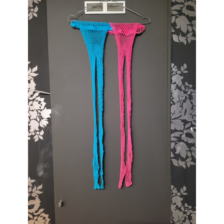 Bas résille fluo bleu