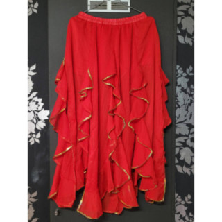 Jupe voile froufrou rouge