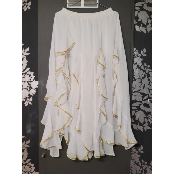Jupe voile froufrou blanche