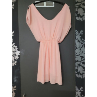 Robe courte voile rose saumon