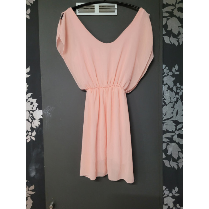 Robe courte voile rose saumon
