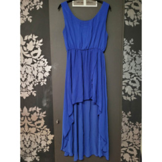 Robe longue voile bleu électrique