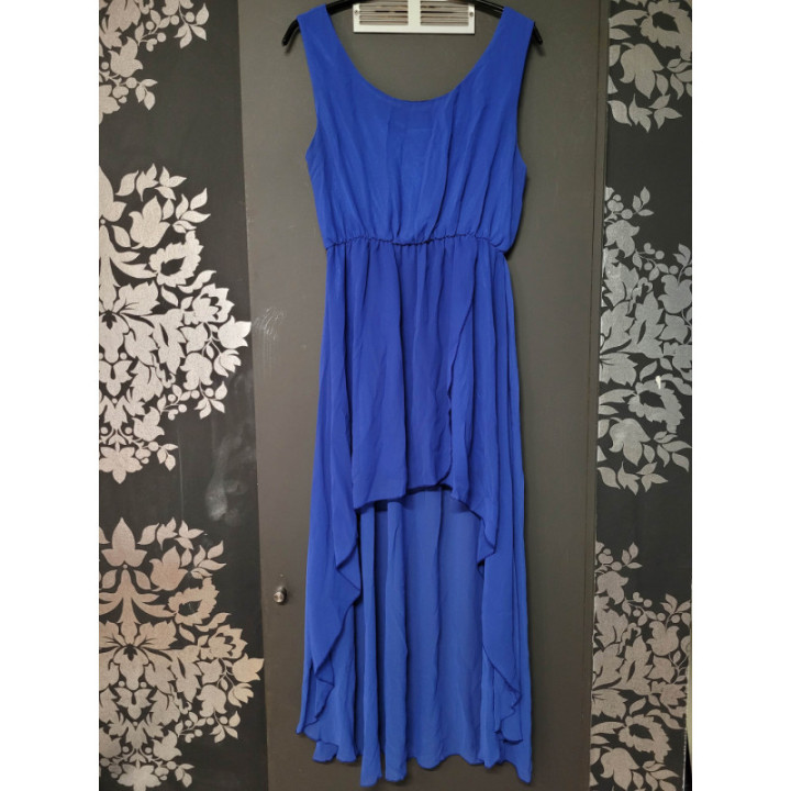 Robe longue voile bleu électrique